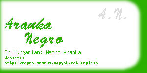 aranka negro business card